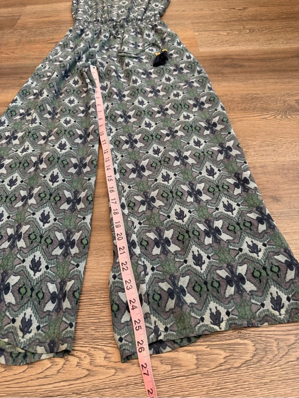 Tory Burch Laguna Silk Blouson Jumpsuit Bedford Gray Bukhara Ikat Print Size XS